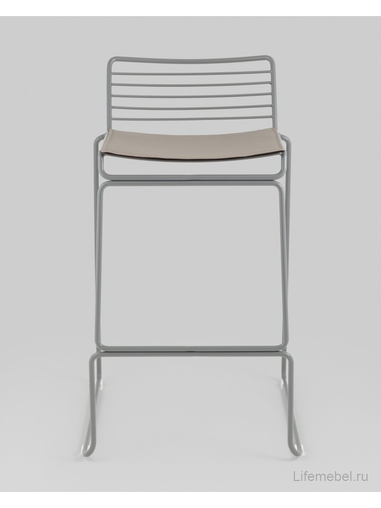 Полубарный стул Уоррен, серый, с подушкой