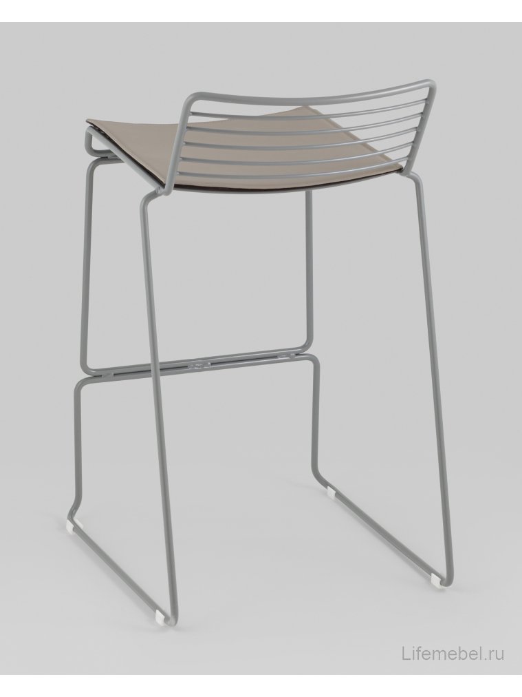 Полубарный стул Уоррен, серый, с подушкой