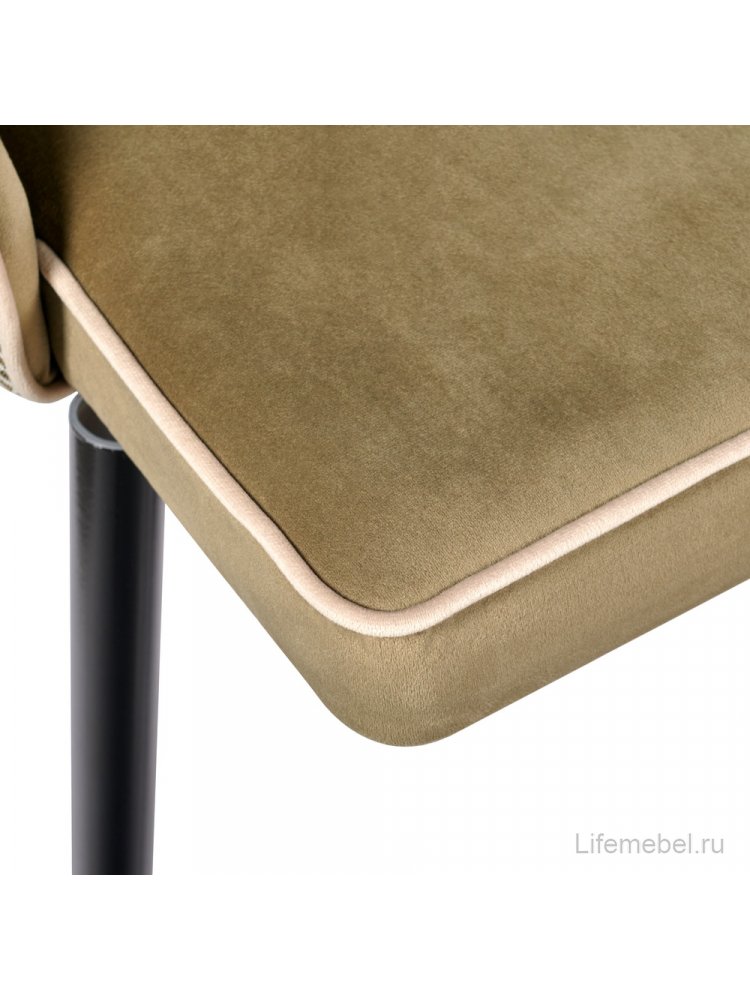Полубарный стул Dave оливковый с жаккардом