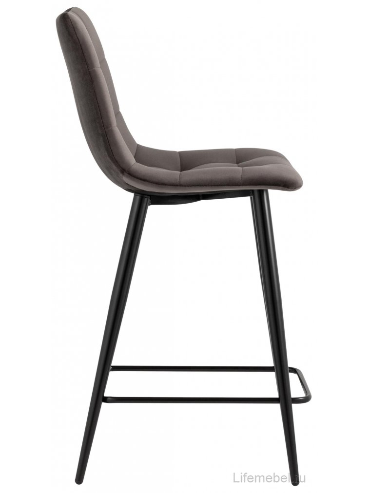Полубарный стул Джейми пепельно-серый велюр