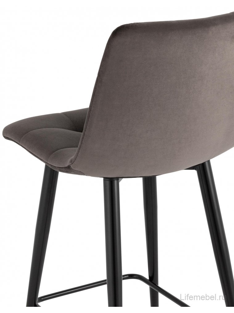 Полубарный стул Джейми пепельно-серый велюр