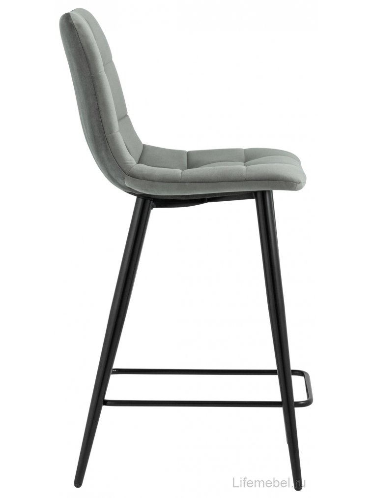 Полубарный стул Джейми велюр серый