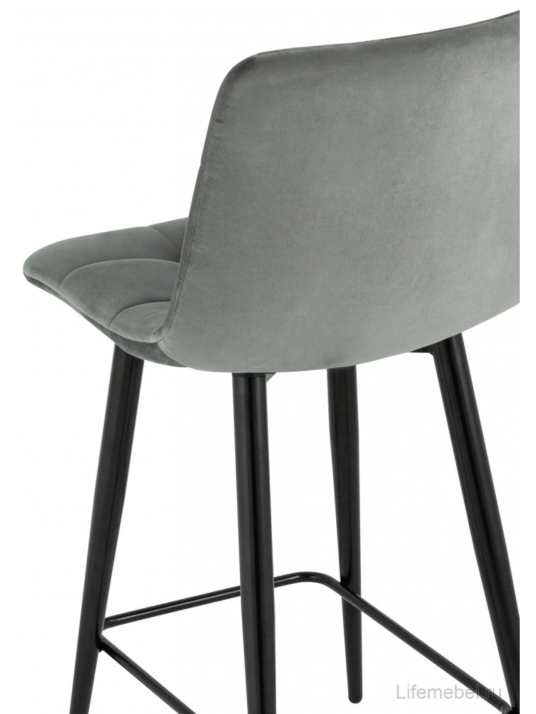 Полубарный стул Джейми велюр серый