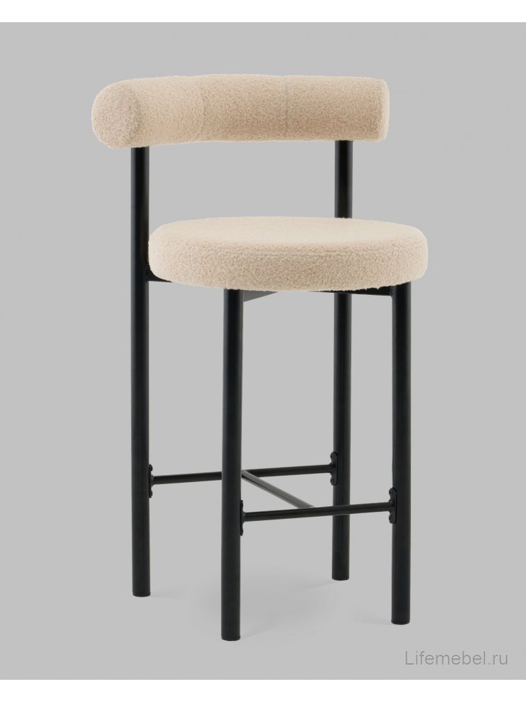 Полубарный стул Флориан букле бежевый / черный