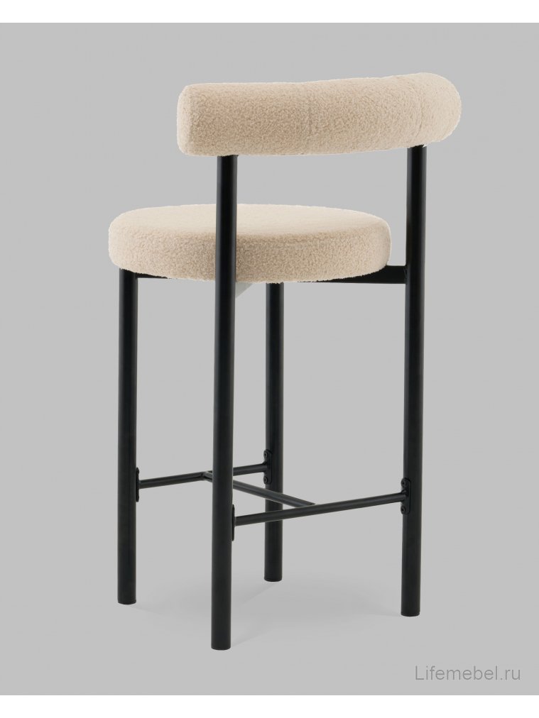 Полубарный стул Флориан букле бежевый / черный