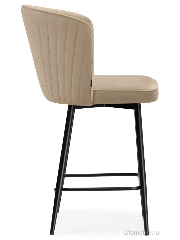 Полубарный стул Фрибур бежевый (velutto 05) / черный