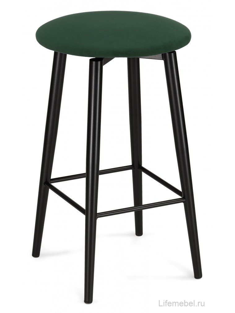 Полубарный стул Гангток крутящийся изумруд / черный матовый