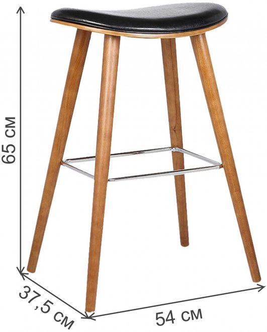 Полубарный стул JY1730-65 черный / орех