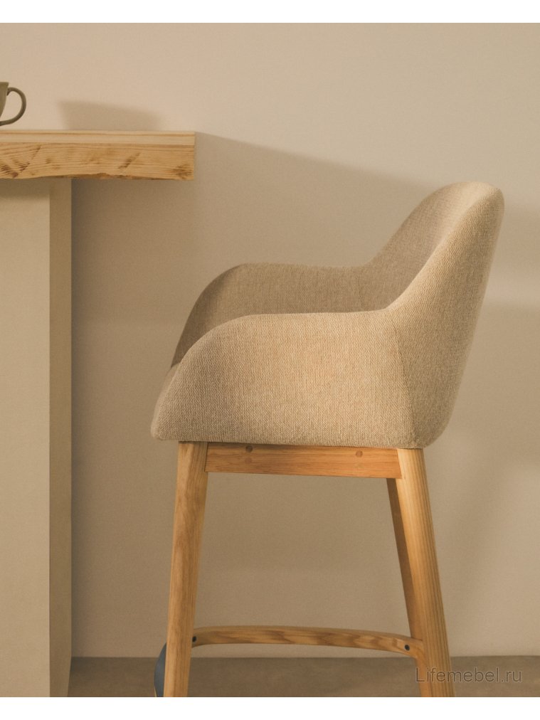 Полубарный стул Konna бежевый / ясень светлый