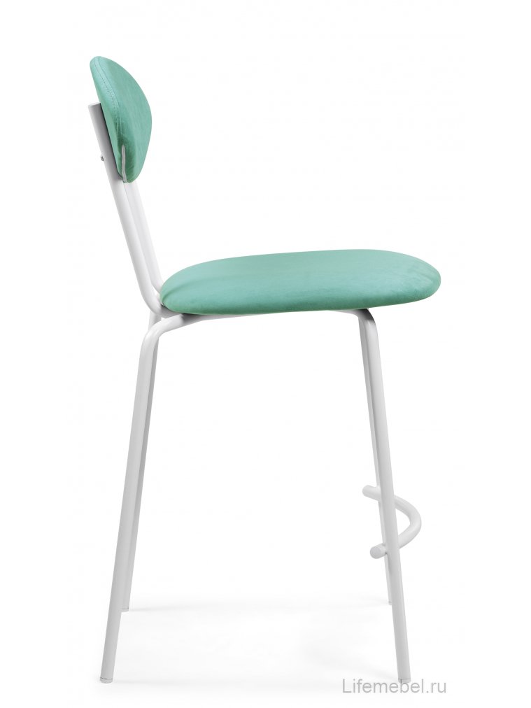 Полубарный стул Коумо катания аквамарин / белый матовый