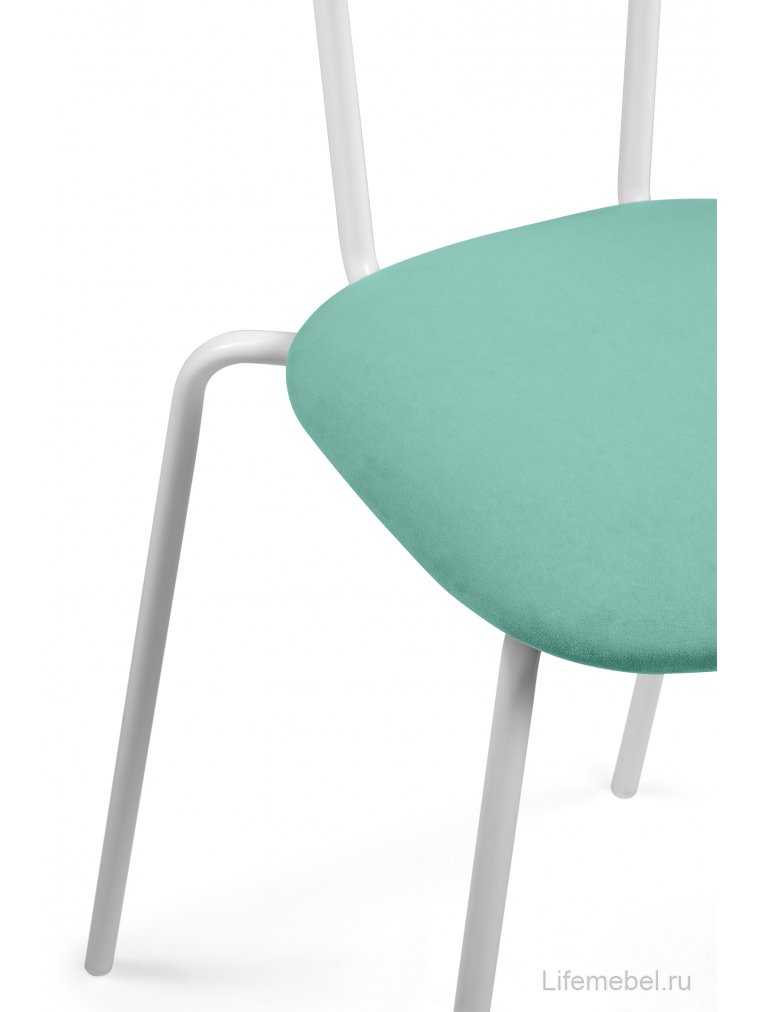 Полубарный стул Коумо катания аквамарин / белый матовый