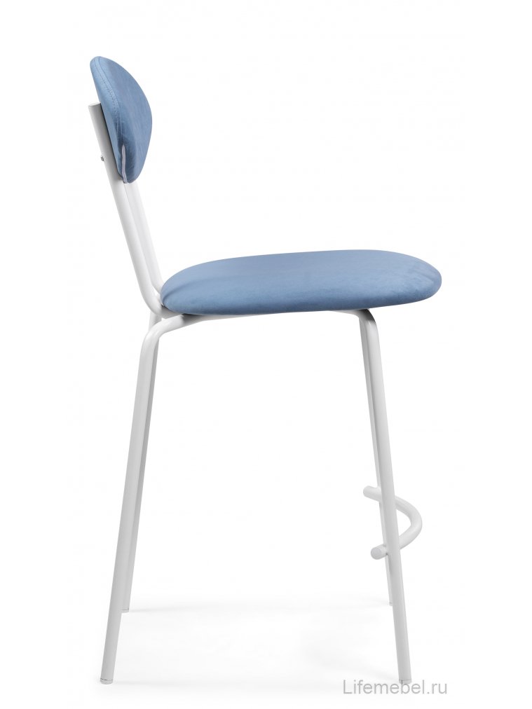 Полубарный стул Коумо катания дасти блю / белый матовый