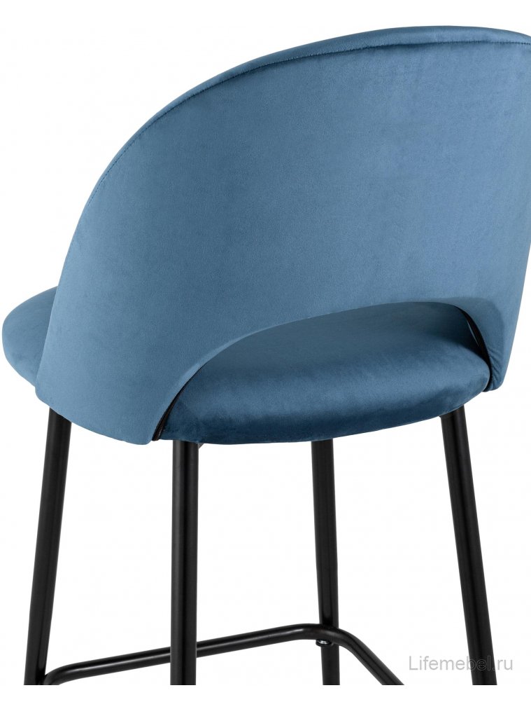 Полубарный стул Маркл велюр пыльно-синий
