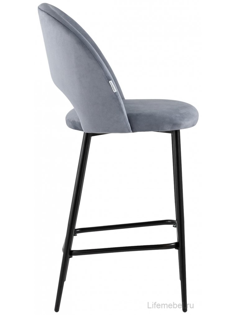 Полубарный стул Маркл велюр серый
