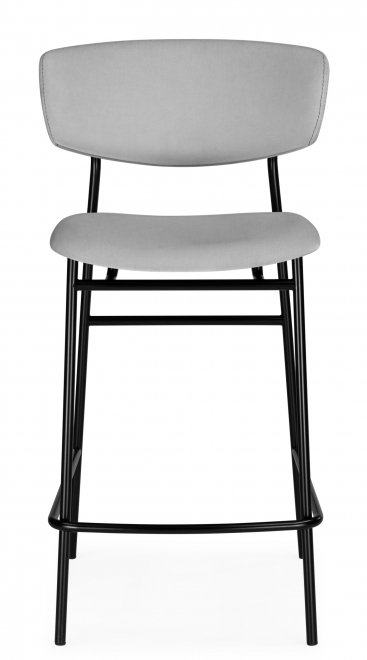 Полубарный стул Marko светло-серый / черный каркас