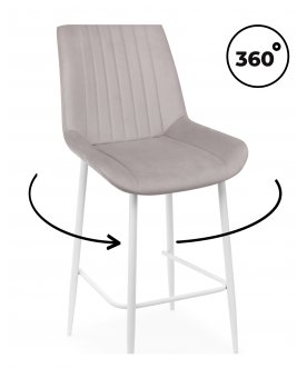 Стул барный Седа светло-серый (zd 960) / белый латте (zd 290) / белый