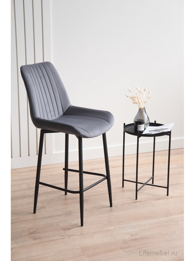 Полубарный стул Седа 360 темно-серый (zd 995) / черный