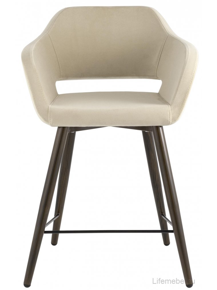 Полубарный стул Симона бежевый велюр