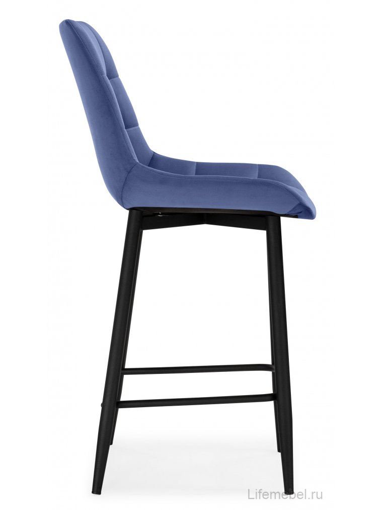 Полубарный стул Стронг синий ZD 754 / черный каркас