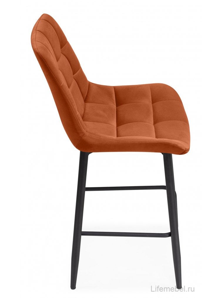 Полубарный стул Стронг вращающийся кирпичный ZD 432 / черный каркас