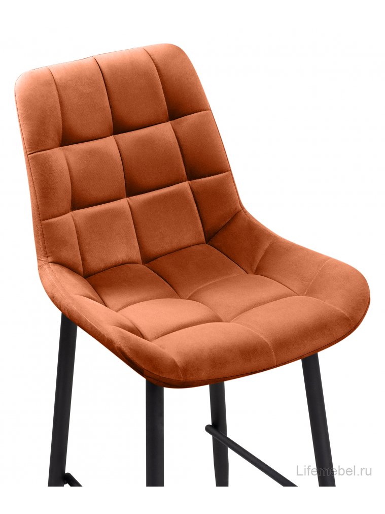 Полубарный стул Стронг вращающийся кирпичный ZD 432 / черный каркас