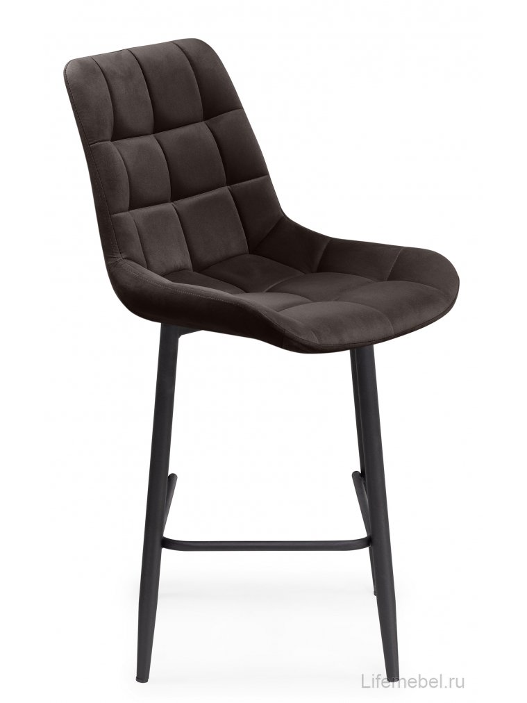 Полубарный стул Стронг вращающийся коричневый GL 08 / черный каркас