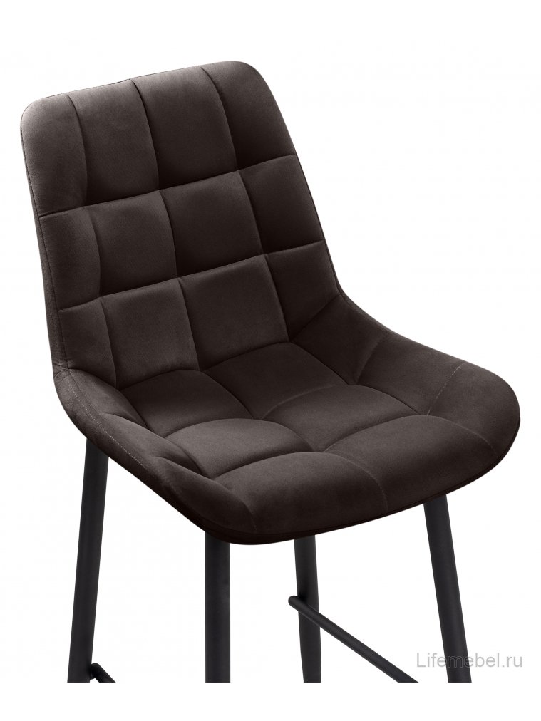 Полубарный стул Стронг вращающийся коричневый GL 08 / черный каркас