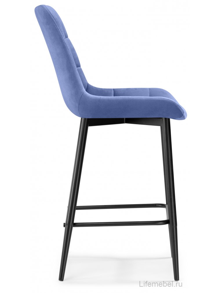 Полубарный стул Стронг вращающийся синий ZD 754 / черный каркас
