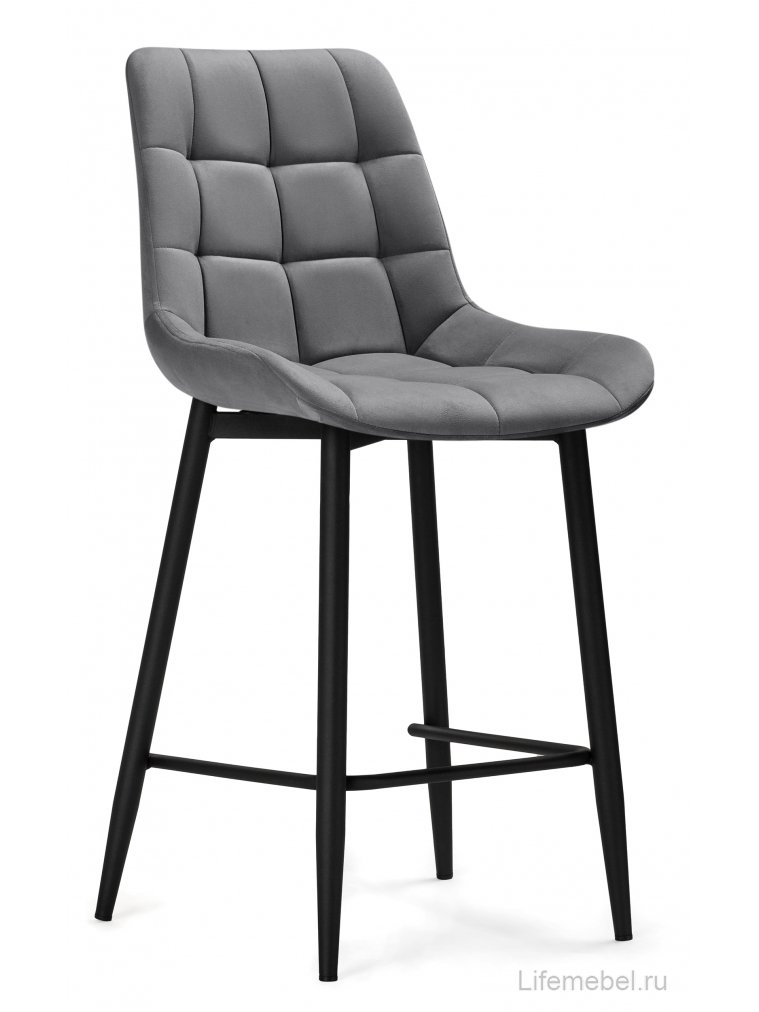Полубарный стул Стронг вращающийся темно-серый (hl 9) / черный каркас
