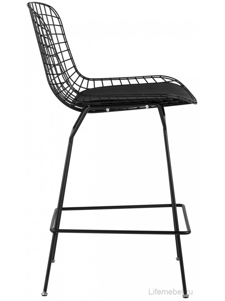 Полубарный стул Трент черный / с черной подушкой