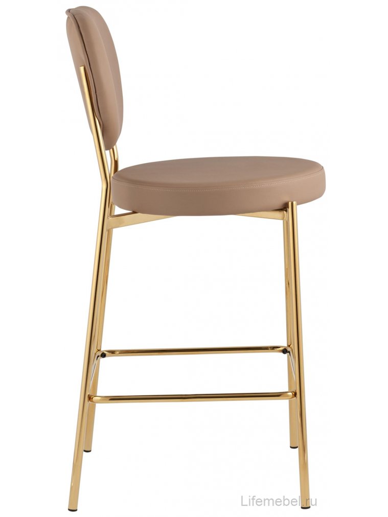Полубарный стул Тунор 2 экокожа бежевый / золотой