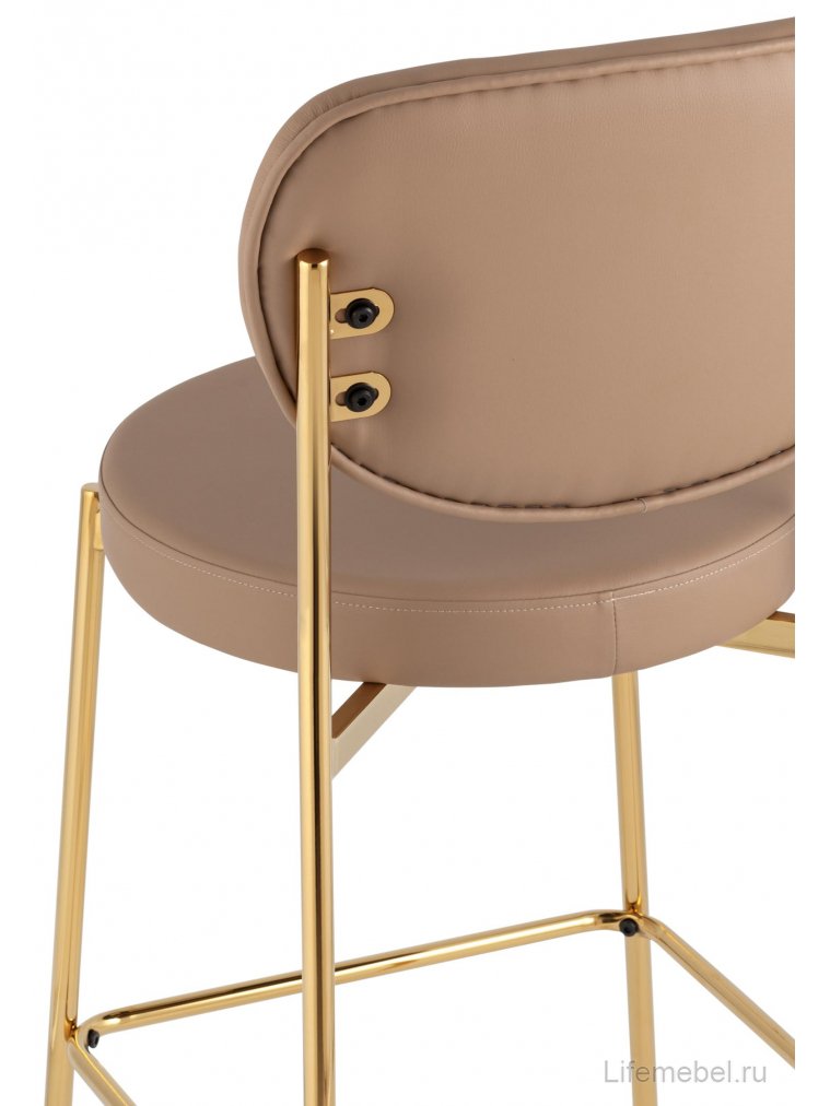 Полубарный стул Тунор 2 экокожа бежевый / золотой