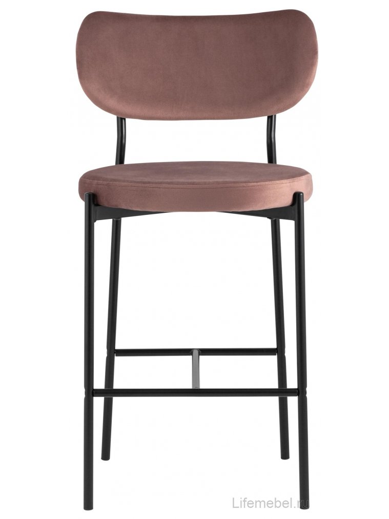 Полубарный стул Тунор пыльно-розовый велюр