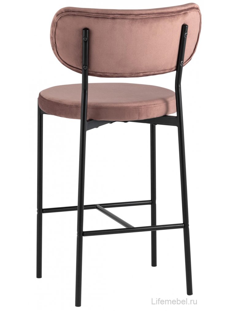 Полубарный стул Тунор пыльно-розовый велюр
