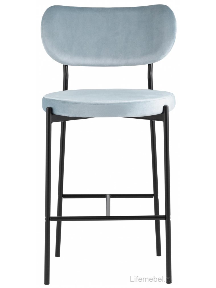 Полубарный стул Тунор серо-голубой велюр