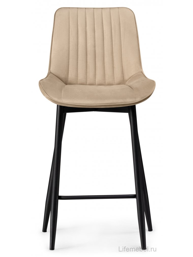 Полубарный стул Вейв бежевый (hl 67) / черный каркас