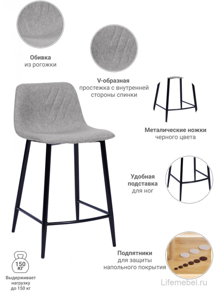 Полубарный стул Vicky латте