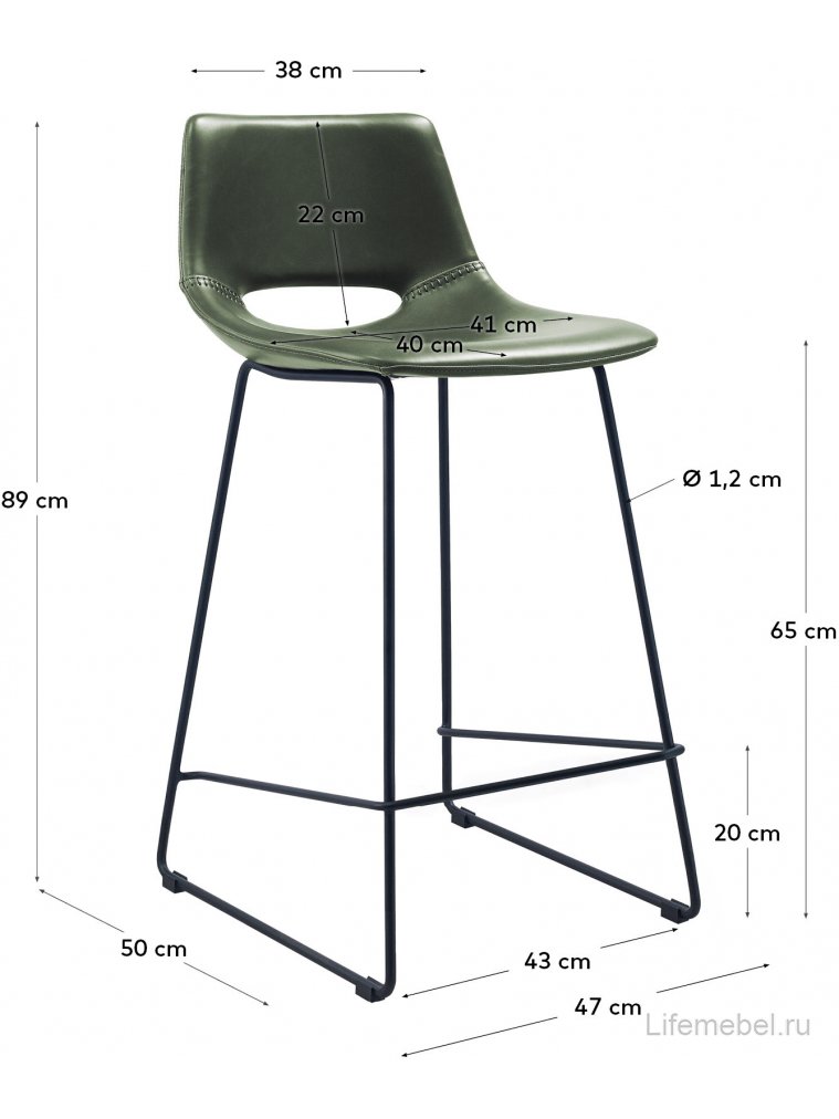 Полубарный стул Ziggy зеленый