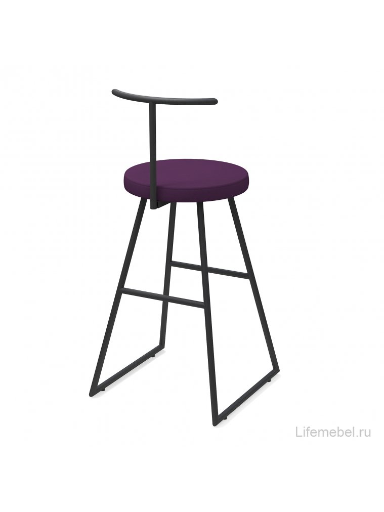 Барный стул Сканди-65 софт (430*430*650/900) ткань violet/черный