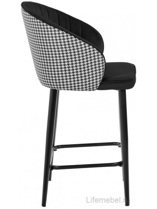 Полубарный стул Paola жаккард чёрный