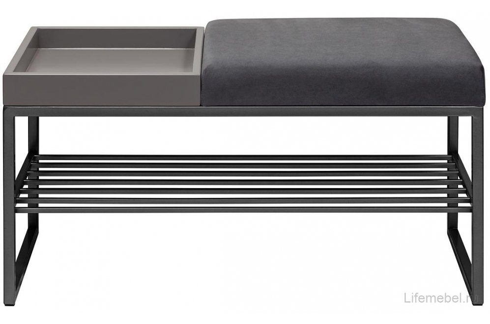 Банкетка Ruby Box велюр mouse grey greybox / черный