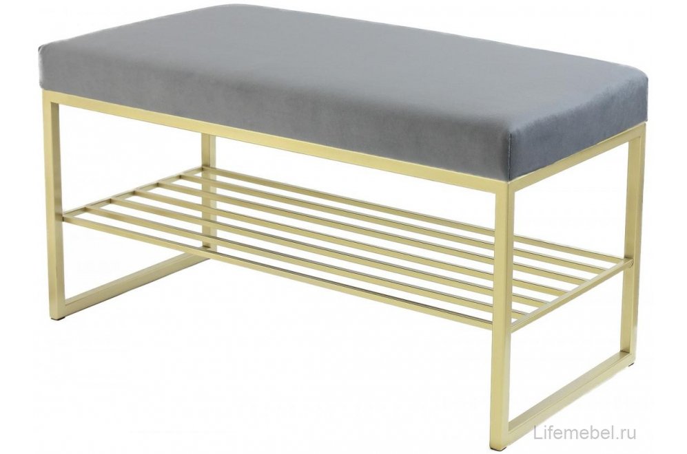 Банкетка Ruby Mini золотая / светло-голубая