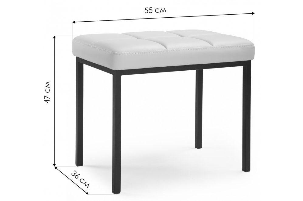 Банкетка Дион кожзам d1 / черный матовый