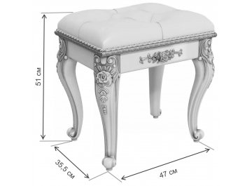 Банкетка Дольче Вита белый глянец с серебром