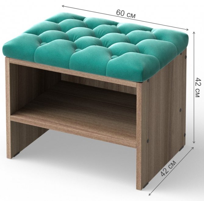 Банкетка Флер 600 мм Velutto 43 / шимо темный