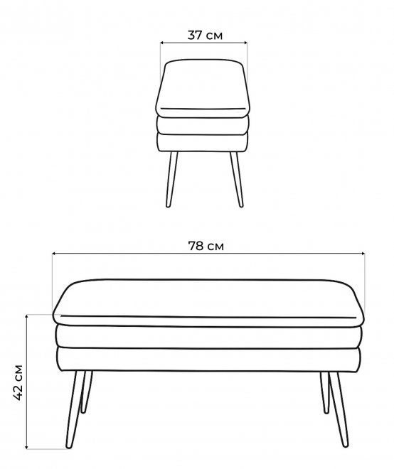 Банкетка Velva серая