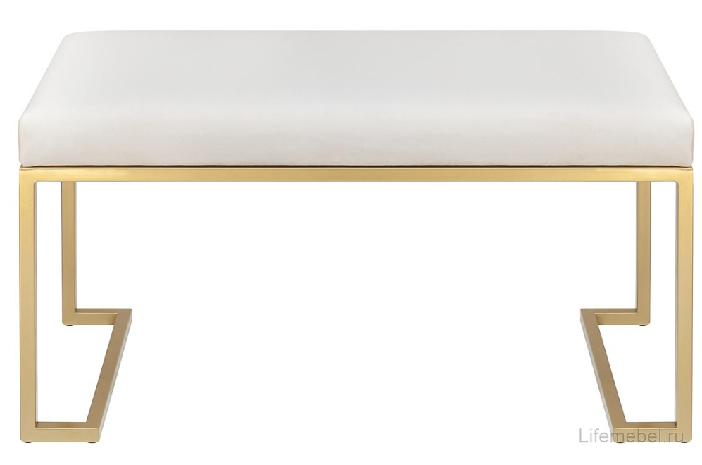 Банкетка Omega Mini велюр слоновая кость / золотая