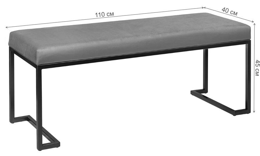 Банкетка Omega велюр Mocco / черная