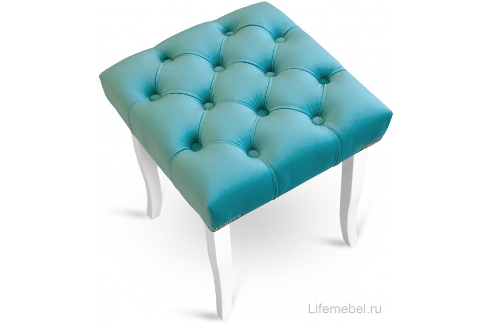 Банкетка Ницца 400 amo 21 / белый / серебро / аквамарин