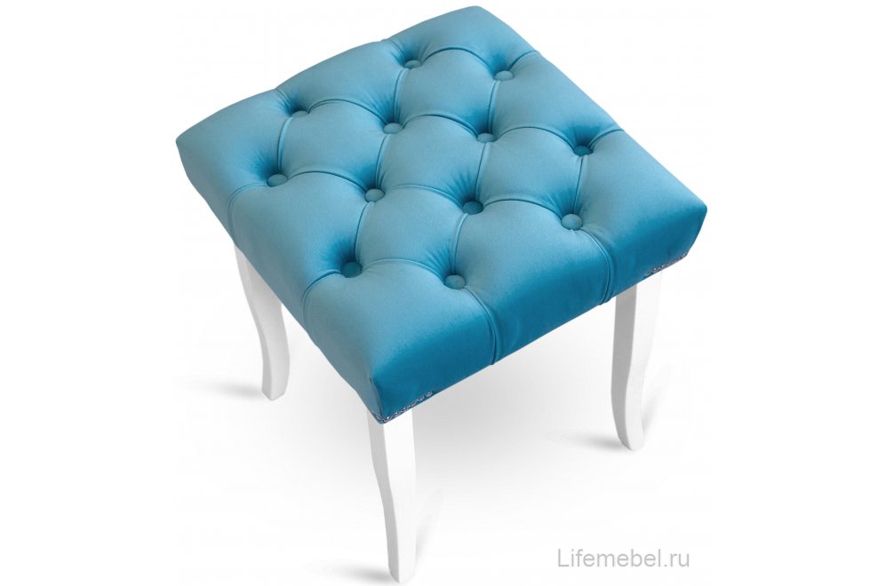 Банкетка Ницца 400 amo 22 / белый / серебро / голубой